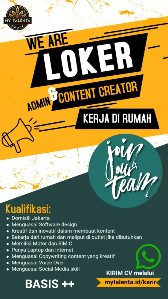 Lowongan Konten Kreator freelance kerja di rumah