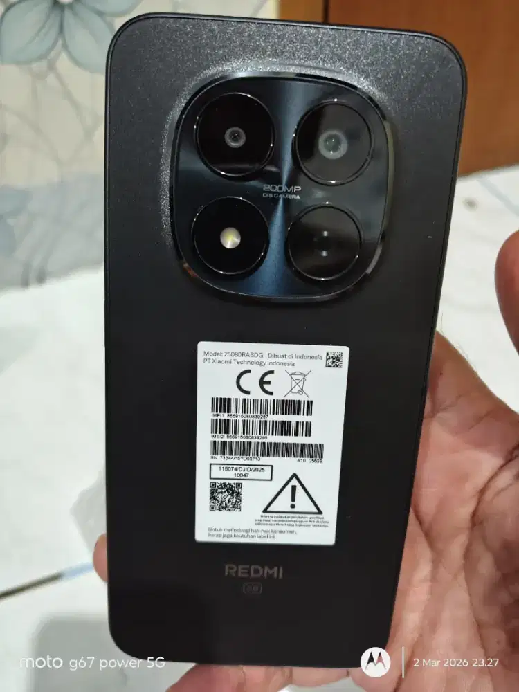 Xiaomi redminote 15 pro 5g ram 8/256 warna black