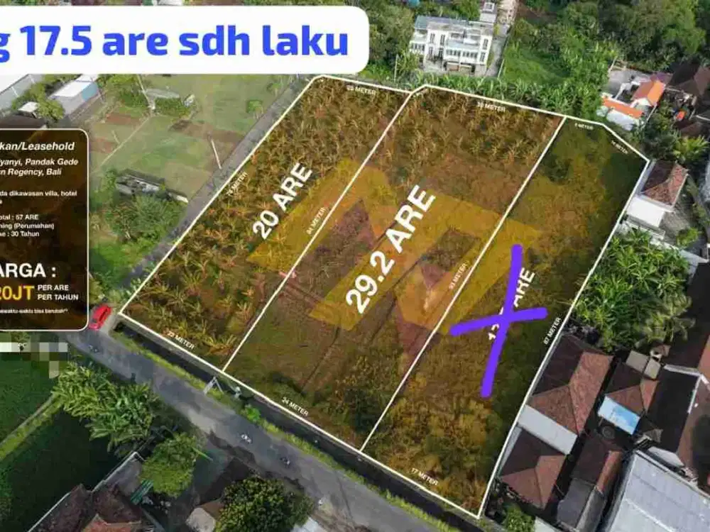 jl utama pantai nyanyi!! 49 are tanah di sewakan