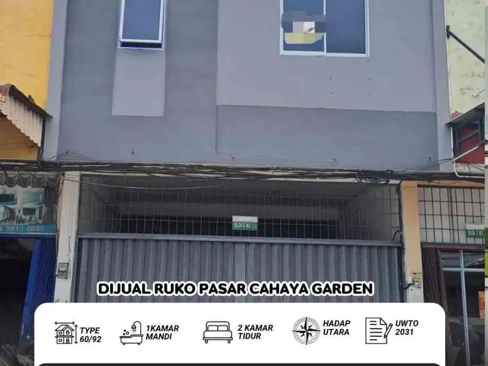 Dijual Ruko Pasar Cahaya Garden Batam