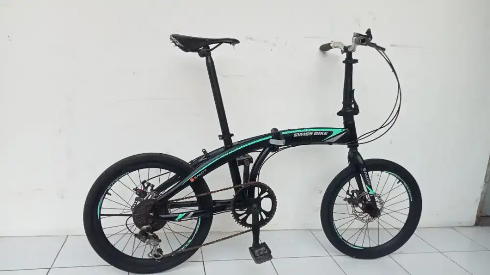 Sepeda lipat Cakram 20 Swiss bike bekas normal siap gowes