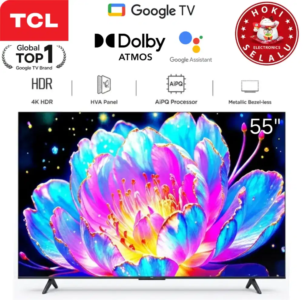 TCL Smart Google TV 55 Inch 55V6D HVA Panel MEMC 60Hz 4K UHD Metallic