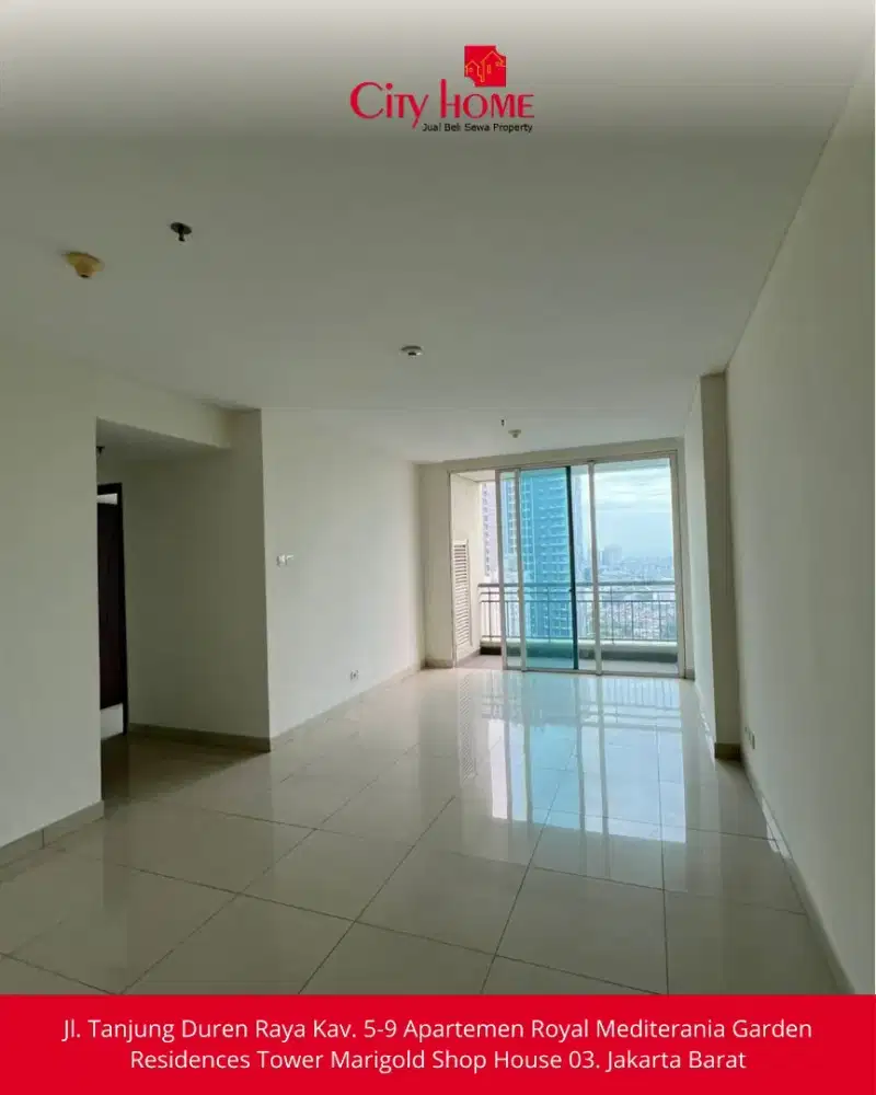 Langka!! Unit 2BR luas 77.5 m2 Non furnish di Central Park