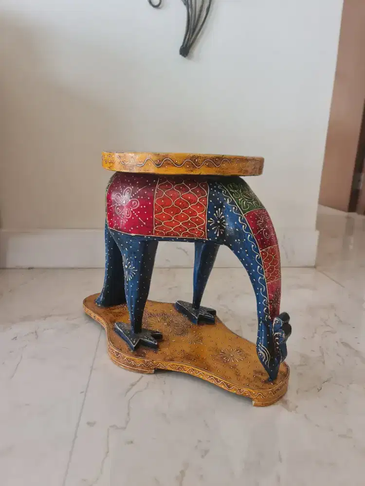 Wooden Stool with Antique Work