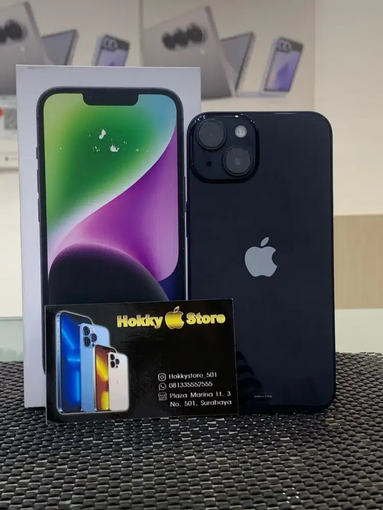 Iphone 14/128gb Midnight garansi ibox maret 2027 bh 100%