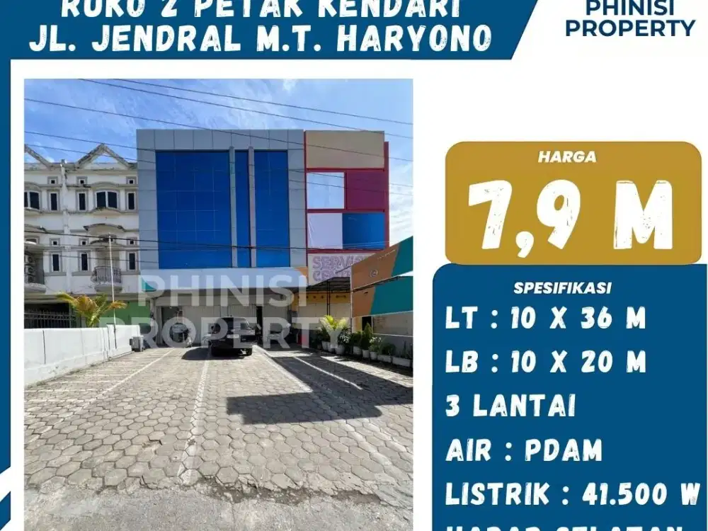 Dijual 2 Petak Ruko Jalan M.T Haryono Kendari dekat Lippo Plaza