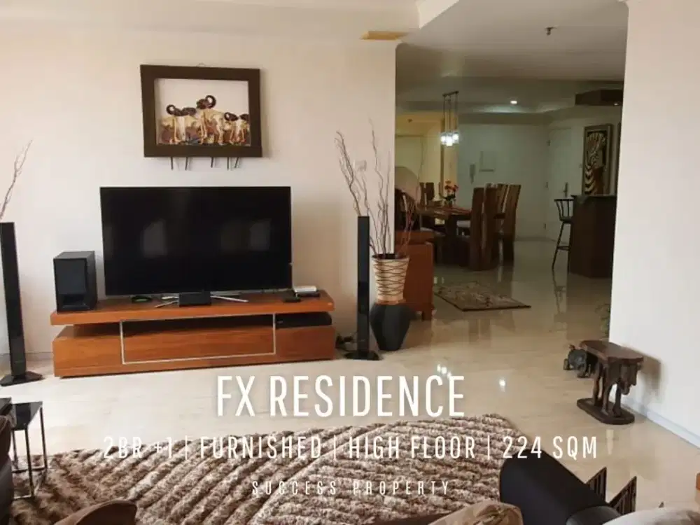 For Rent! FX Residence 2BR +1 High Floor Unit Furnished with Sudirman View