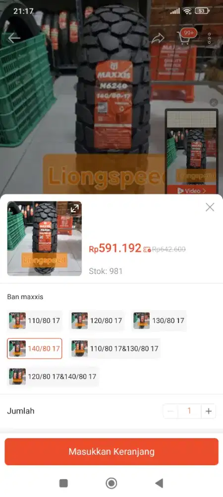 Ban Maxis dual purpose 140 / 80