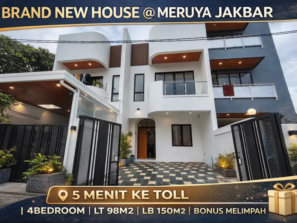 Rumah Baru Meruya Jakarta Barat – 4KT, Bonus Lengkap, Dekat Tol & Puri Indah