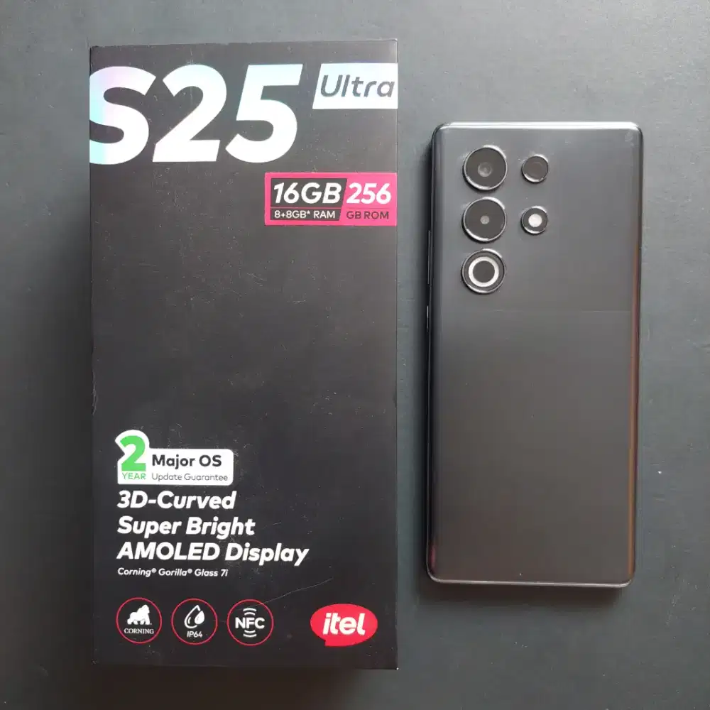 ITEL S25 ULTRA 8/256GB BROMO BLACK EX GARANSI RESMI