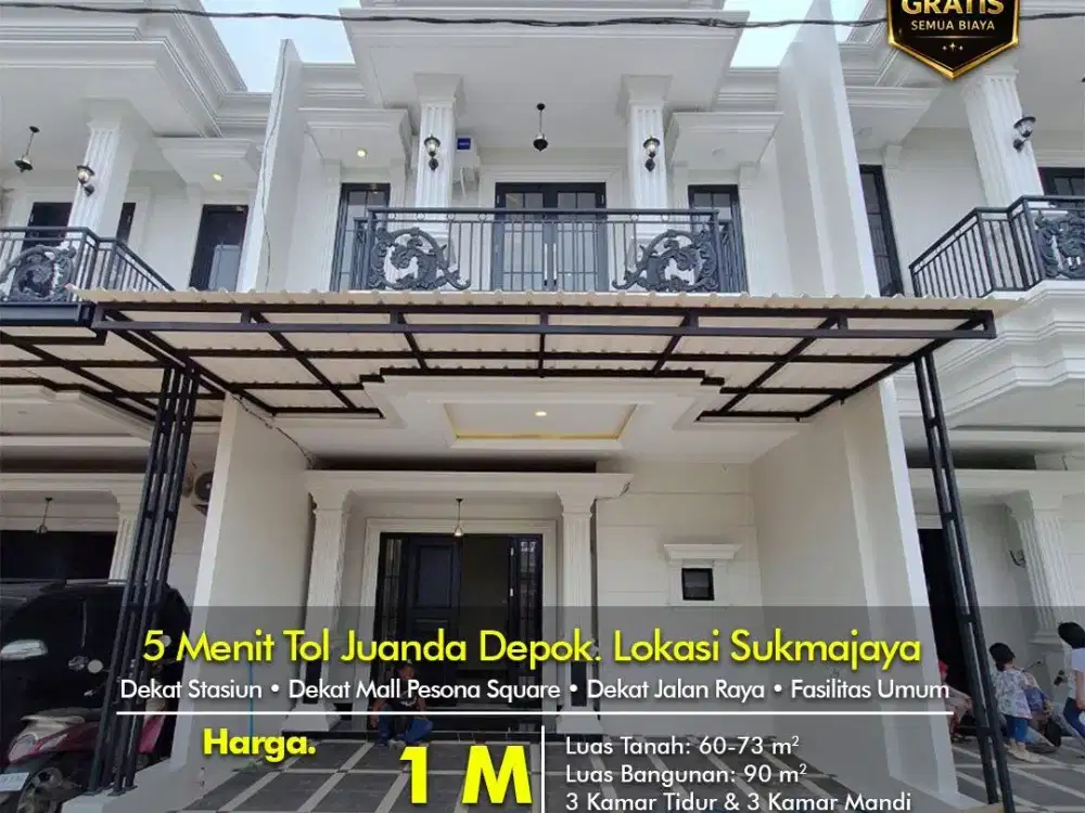 Rumah Modern Nyaman di Mekar Jaya Sukmajaya, Rp 1M