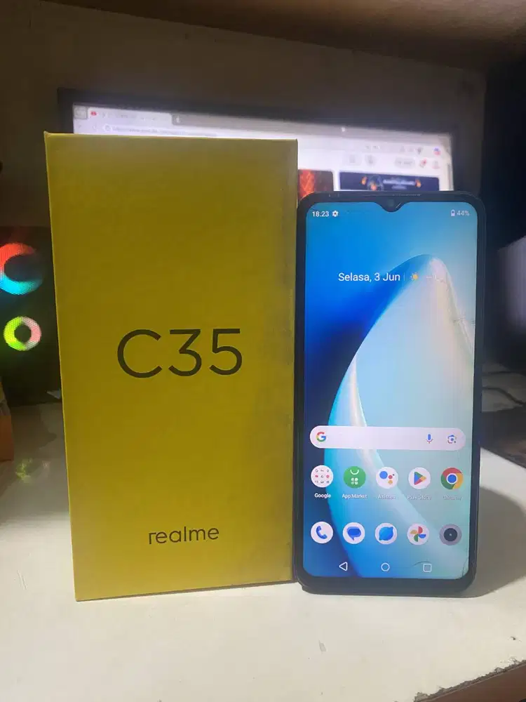 Realme C35 4/64 GB Glowing Black Resmi Realme Indonesia Second Bekas