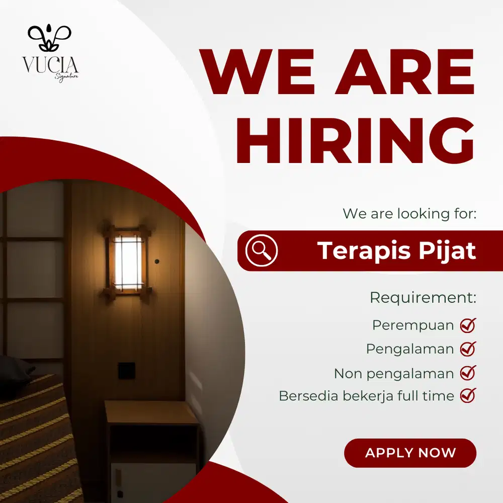 DIBUTUHKAN SEGERA TERAPIS PIJAT REFLEKSI BERPENGALAMAN