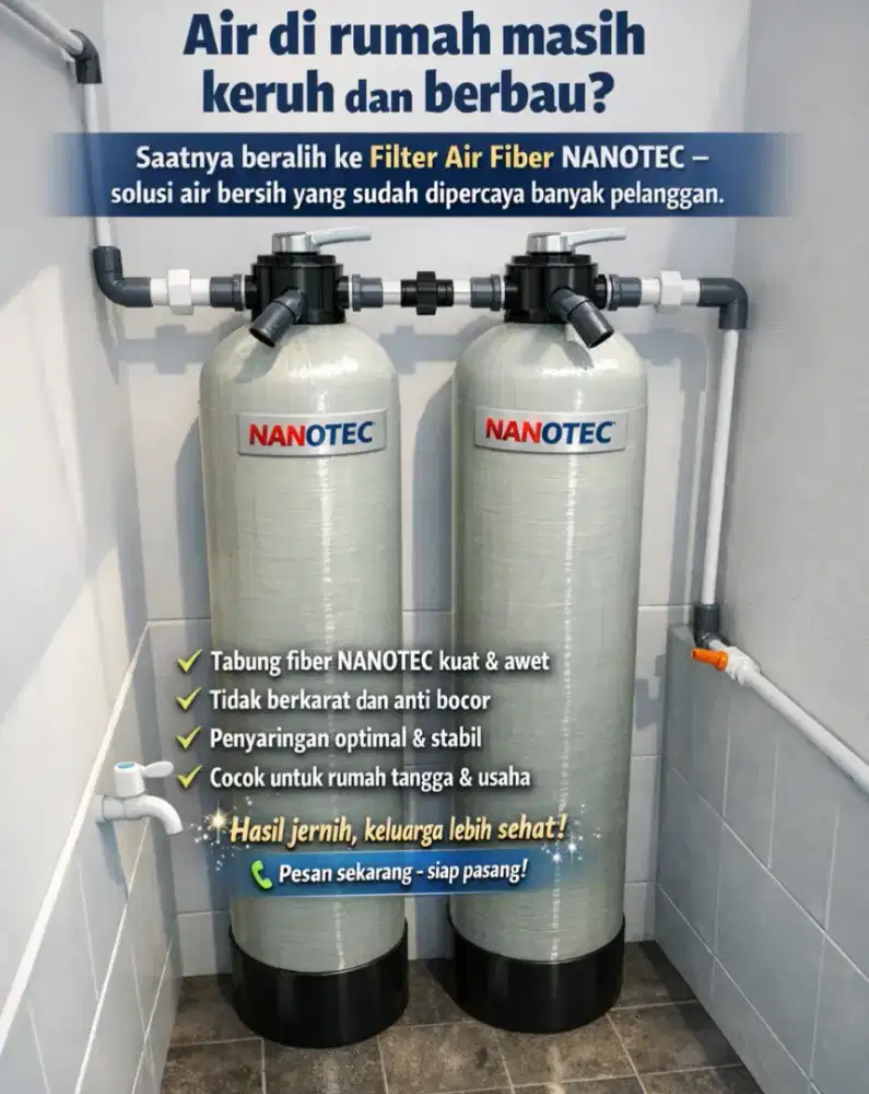 Filter Air Fiber – Air Langsung Jernih & Aman! Atasi Air Kuning, Keruh
