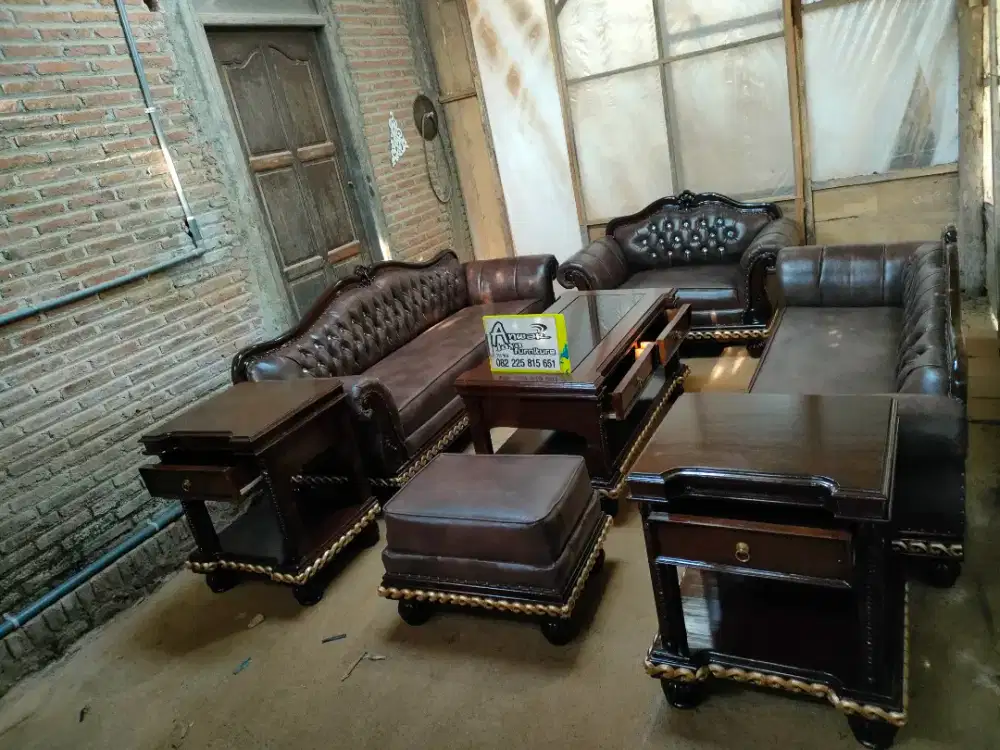 Kursi tamu sofa minimalis new full kayu jati