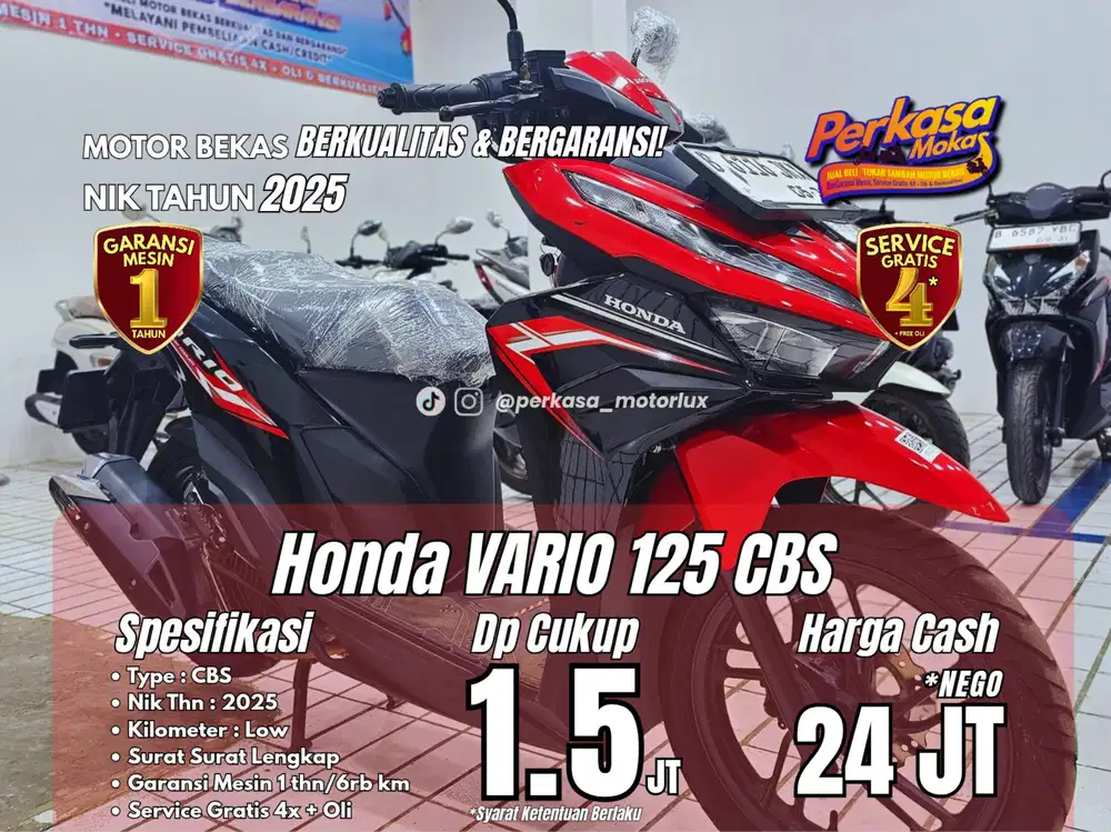 VARIO 125 CBS BERGARANSI MESIN 1 TAHUN