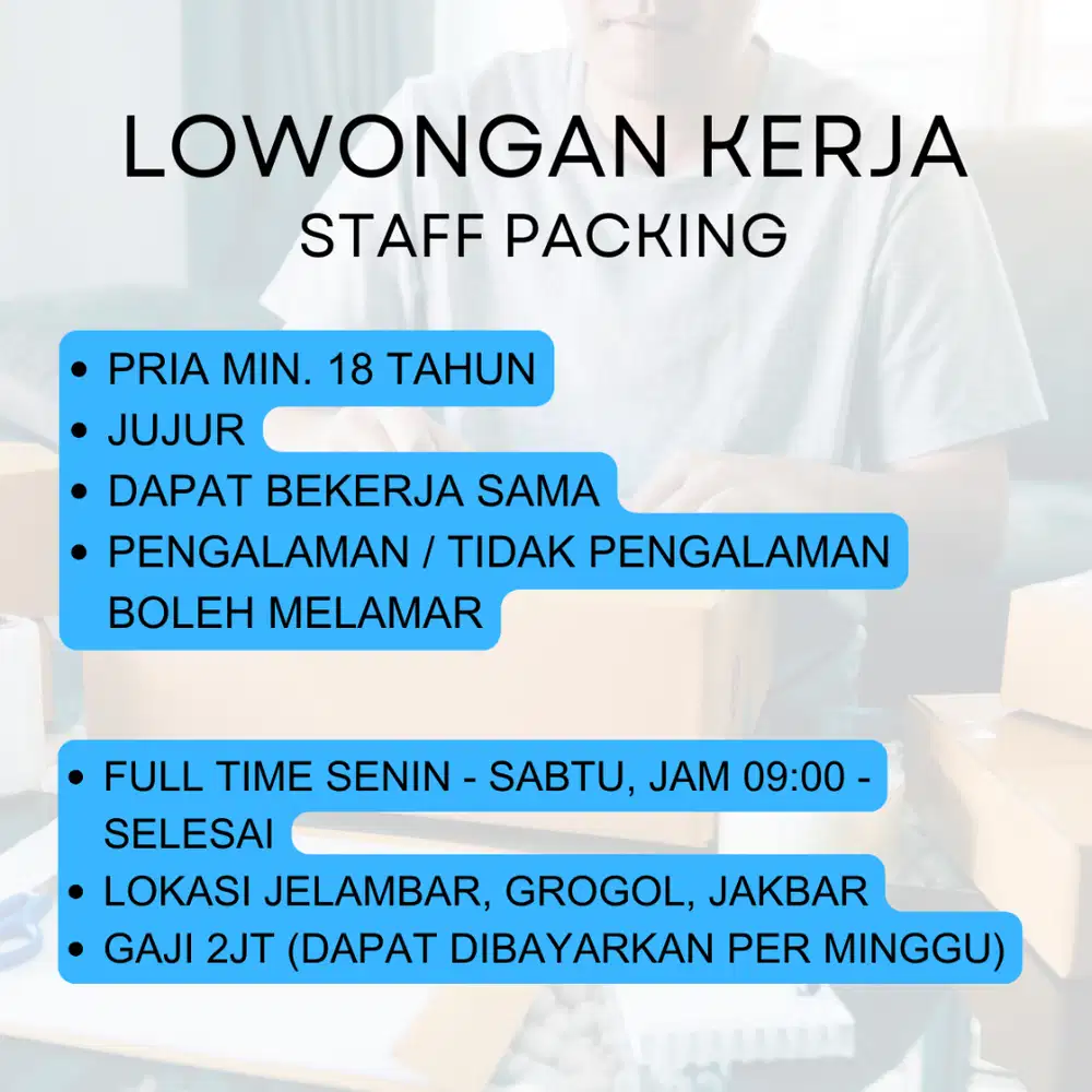 LOWONGAN PACKING ONLINE SHOP KAOS