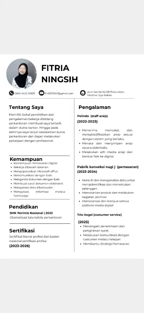 saya butuh pekerjaan secepatnya