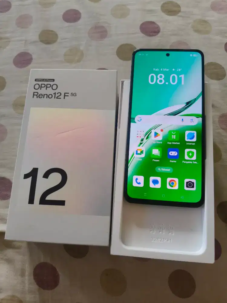 Oppo Reno 12F 5G ram 12/512 fulset mulus