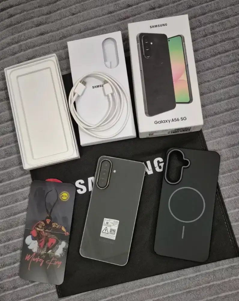 Samsung galaxy a56 8/256 hitam fullset like new resmi garansi