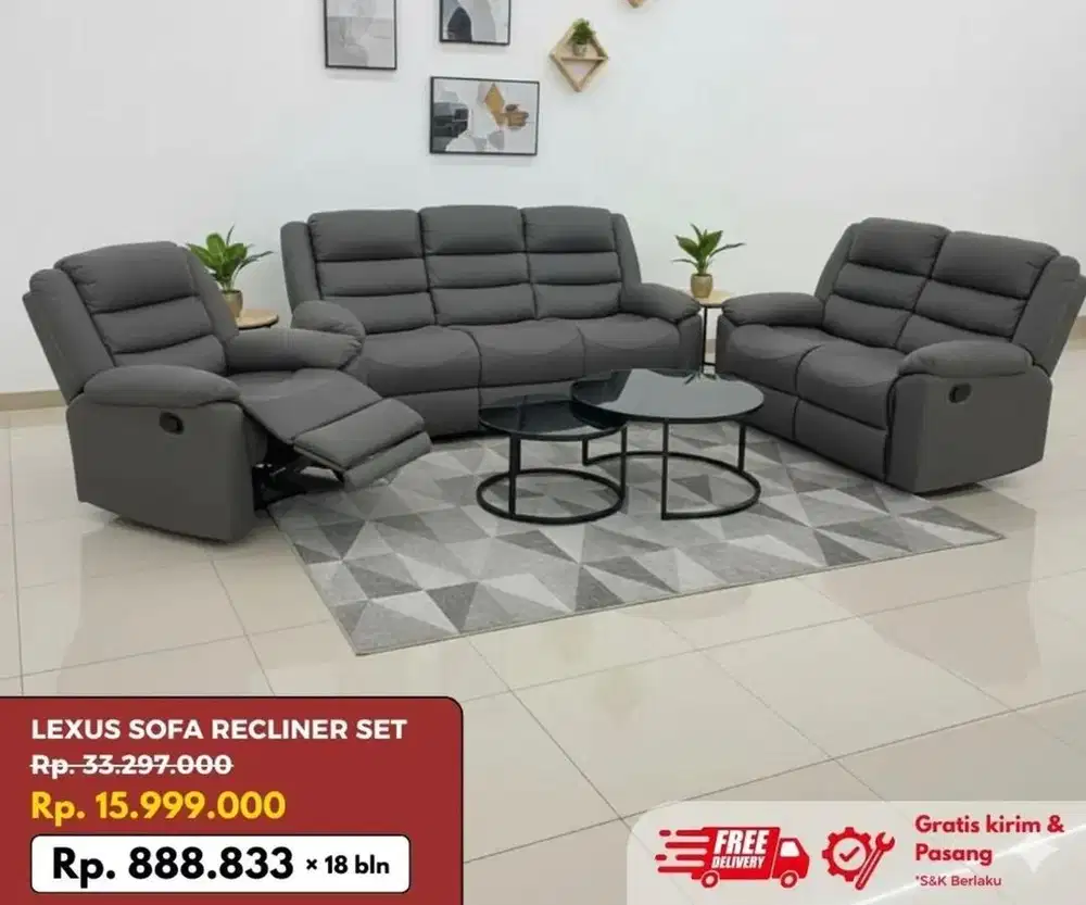 Lexus sofa ruang tamu 3+2+1 seater