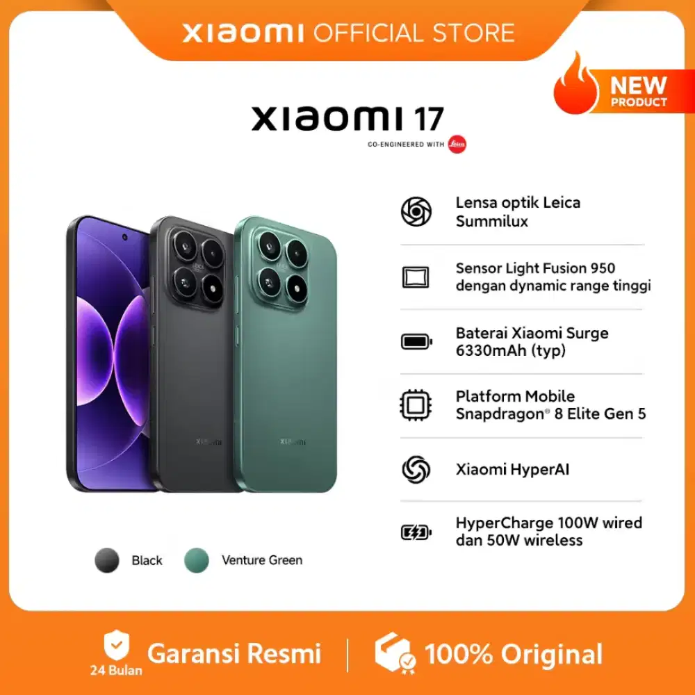 Xiaomi 17 12/256gb garansi resmi