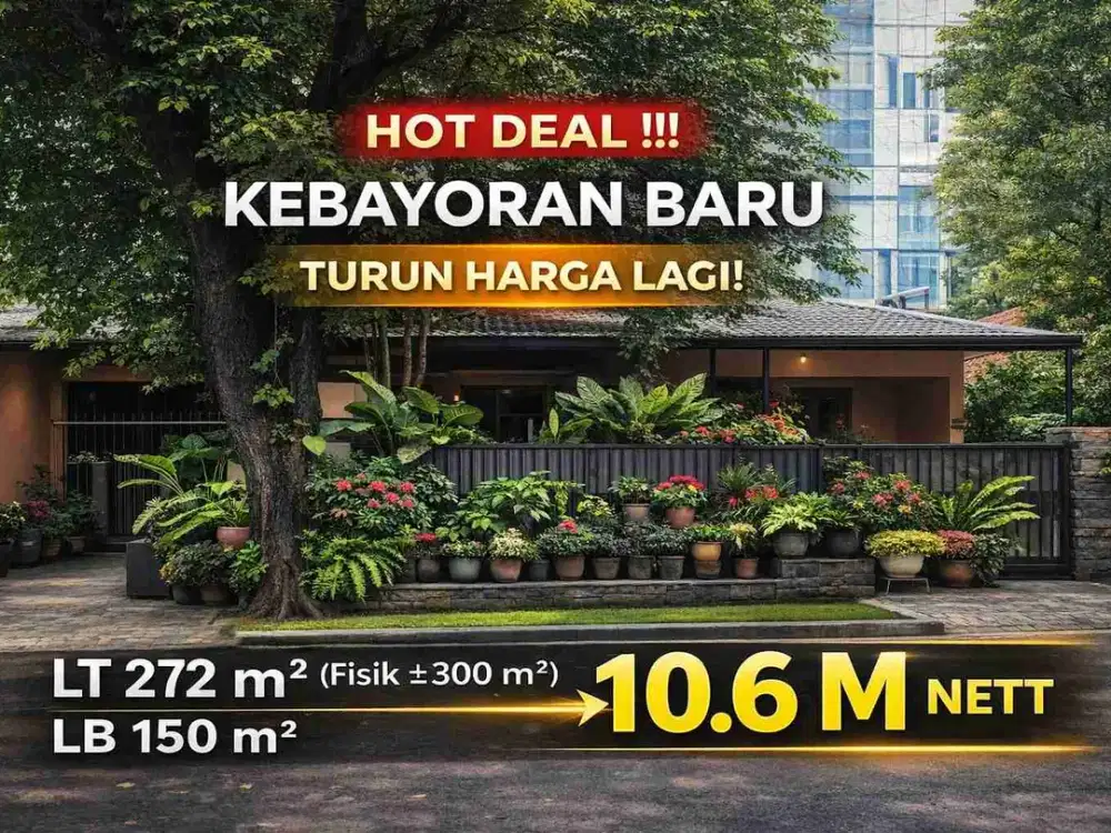 TURUN HARGA LAGI!! 

Di Jual Rumah Tua Hitung Tanah Dalam Komplek  Gandaria    Kebayoran Baru Jakarta selatan

SHM
Luas Tanah 272 M² Fisik 300 M²
Luas Bangunan 150 M²
PXL: 15×20
1 Lantai
Kamar 4
Kamar Mandi 2
Garasi 1
Carpot 2
Hadap 

Harga 12.9 M Nego Me