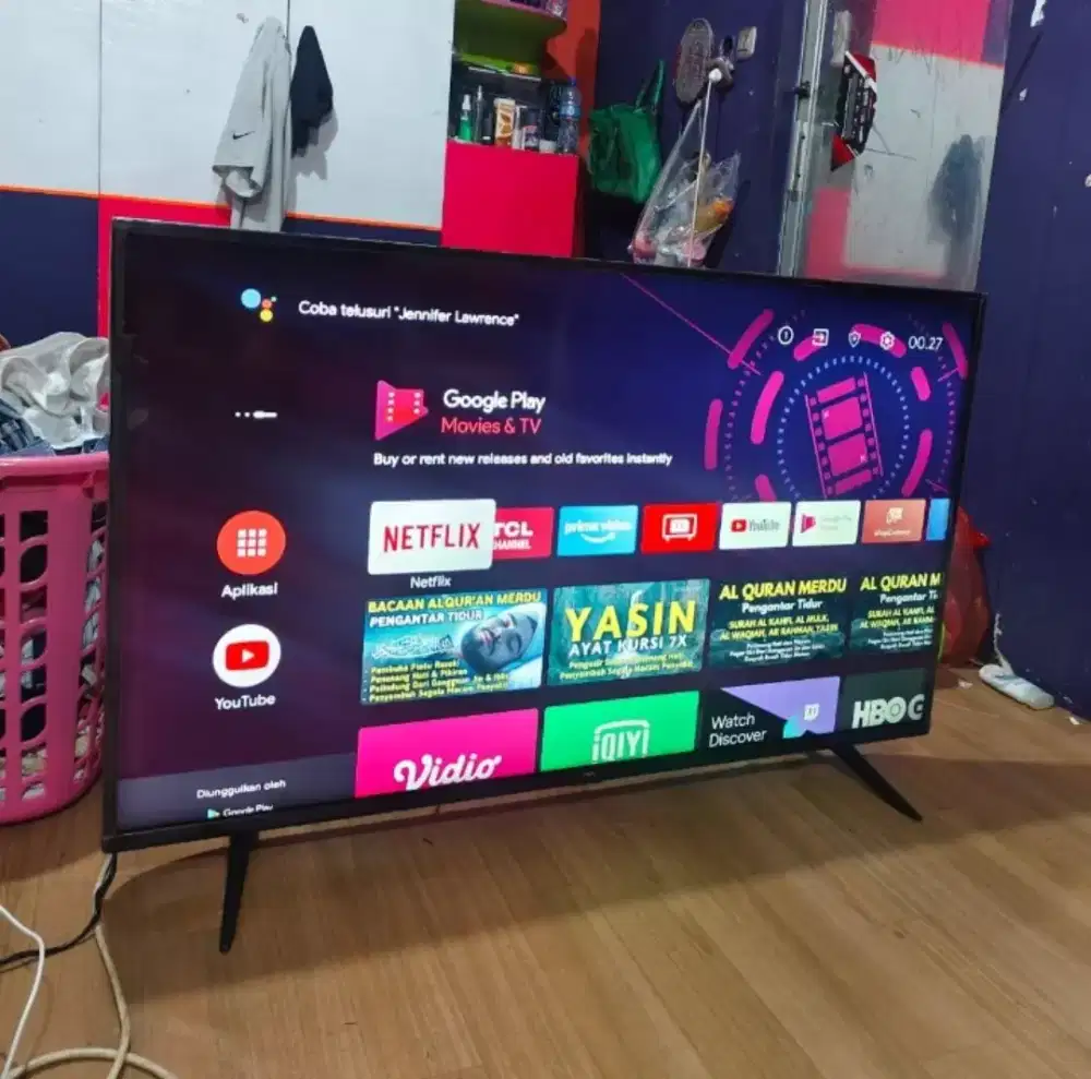 TV Android 50 TCL 4K UHD Bluotot (Minus ada Garis Halus Sekali) Mulus