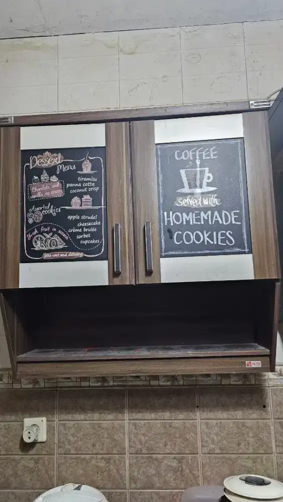 Lemari kayu kitchen set 2 pintu uk. 80x80cm