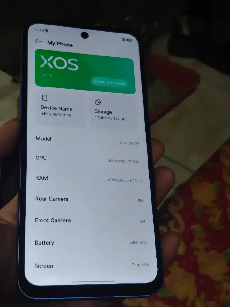 Infinix smart 10 4/128 Cas ajh