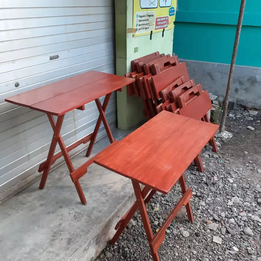 Meja lipat kayu bisa cod