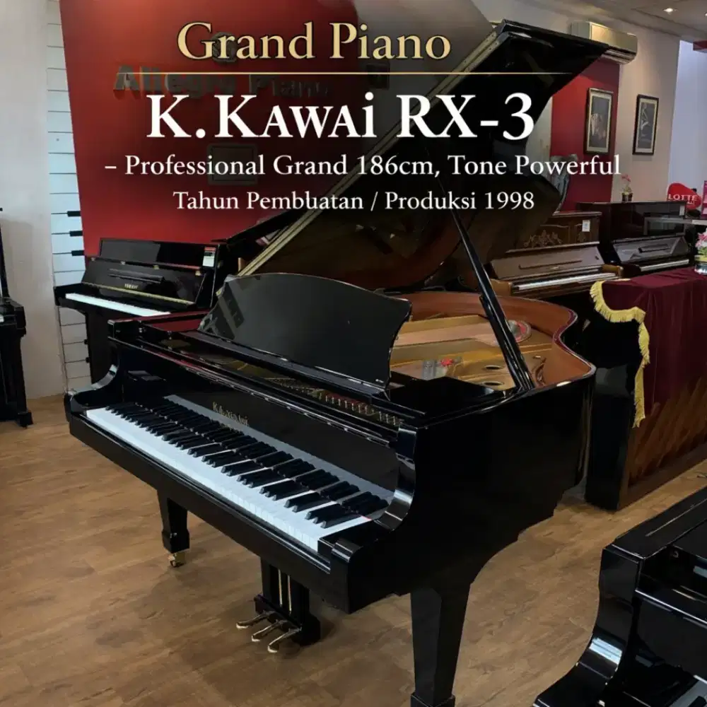 Baby Grand Piano K. Kawai RX-3 buatan Jepang