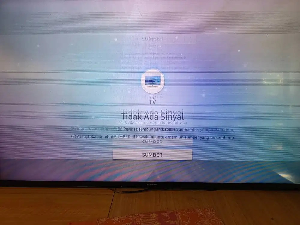 Smart tv samsung 43 gambar bergaris