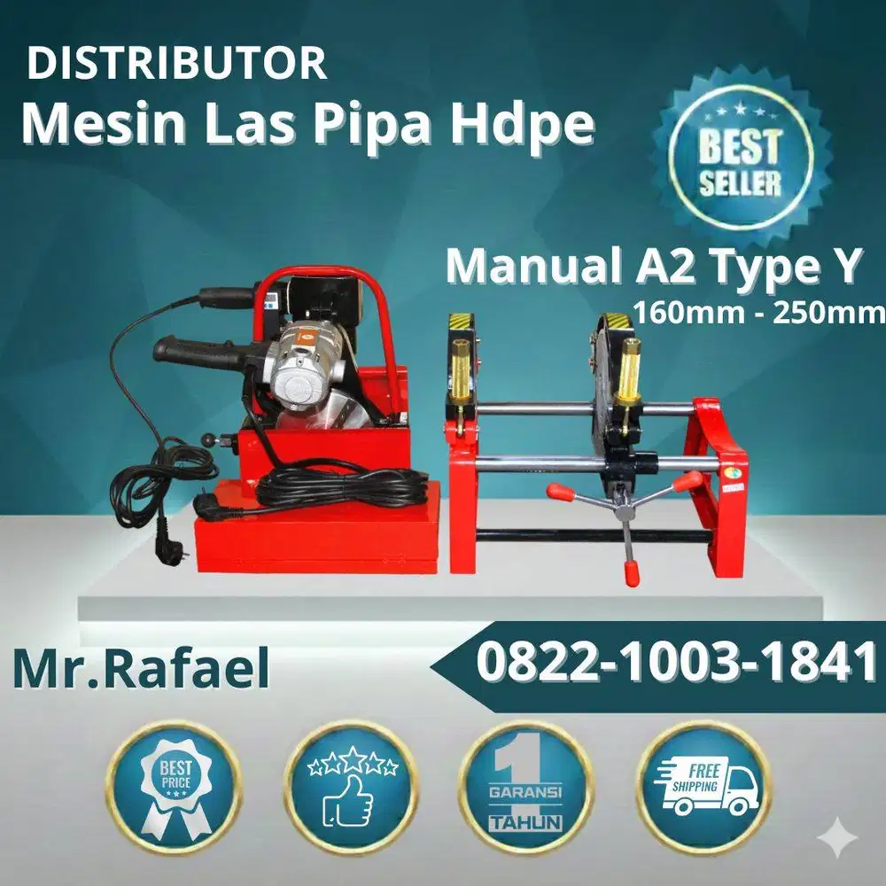 Mesin Las Pipa Hdpe 2 Clamp 250 Manual Y Butt Fusion