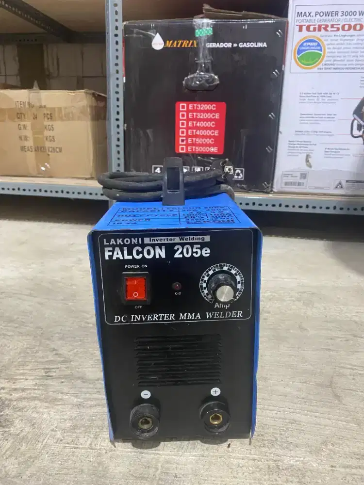 MESIN LAS BEKAS MMA 200A LAKONI 205e SMAW STIK LISTRIK INVERTER 1 PHAS
