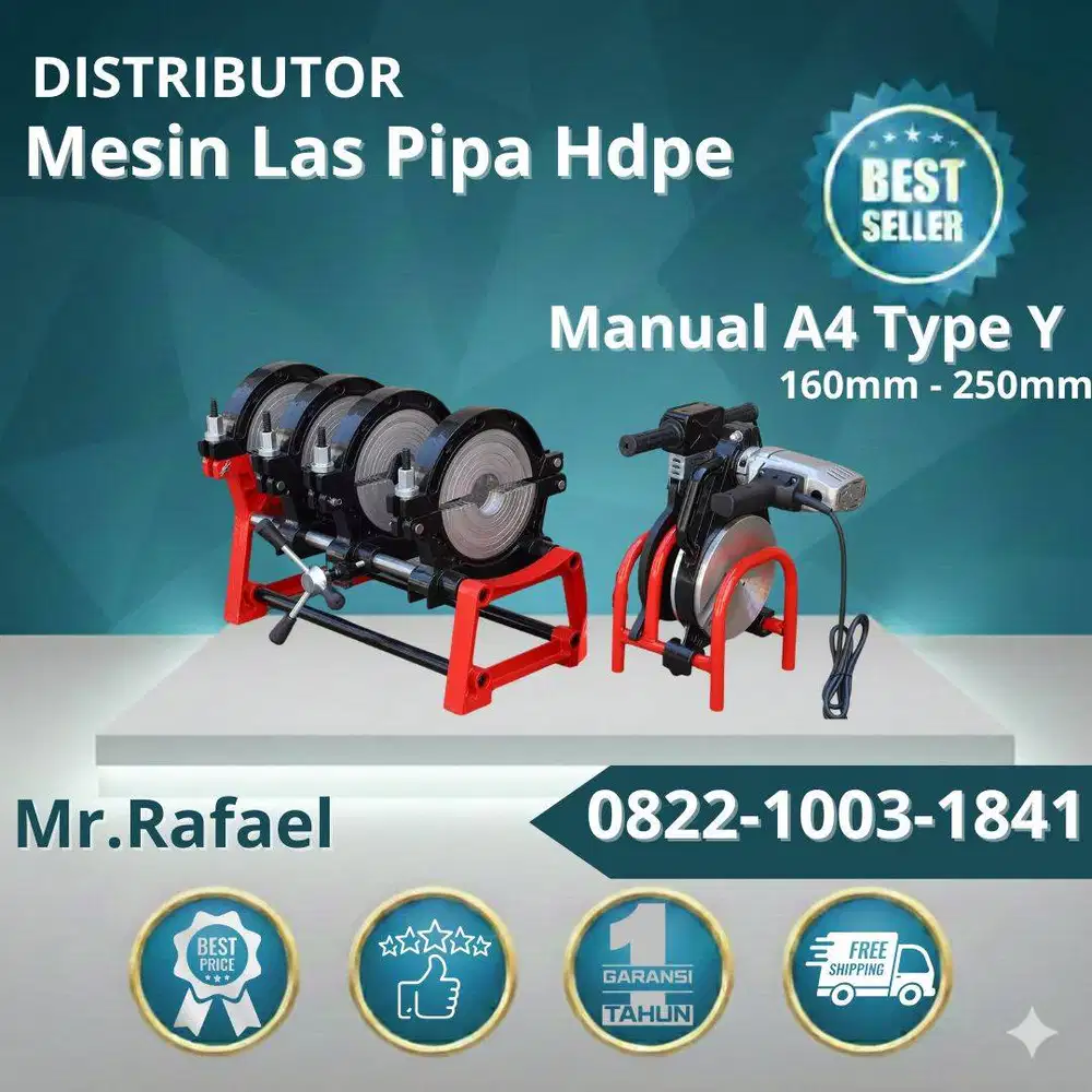Mesin Las Joint Pipa Hdpe 200mm Manual 4 Clamp