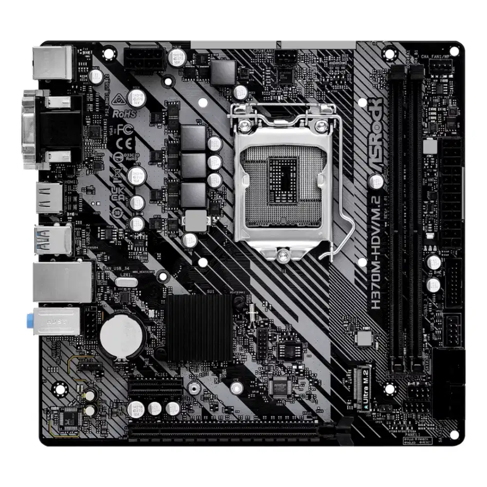 Mobo ASRock H370M-HDV/M.2 Plus Prosessor Intel  i5 9400 gen 9