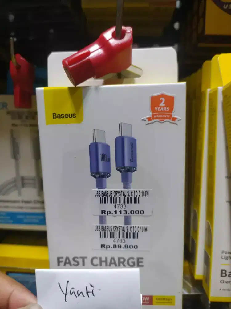 USB BASEUS CRYSTAL S. C TO C 100W | ATLANTIS DAHSYAT