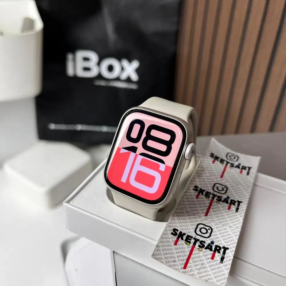 Apple Watch Series 7 41mm Starlight iBox iwatch Mulus Like New