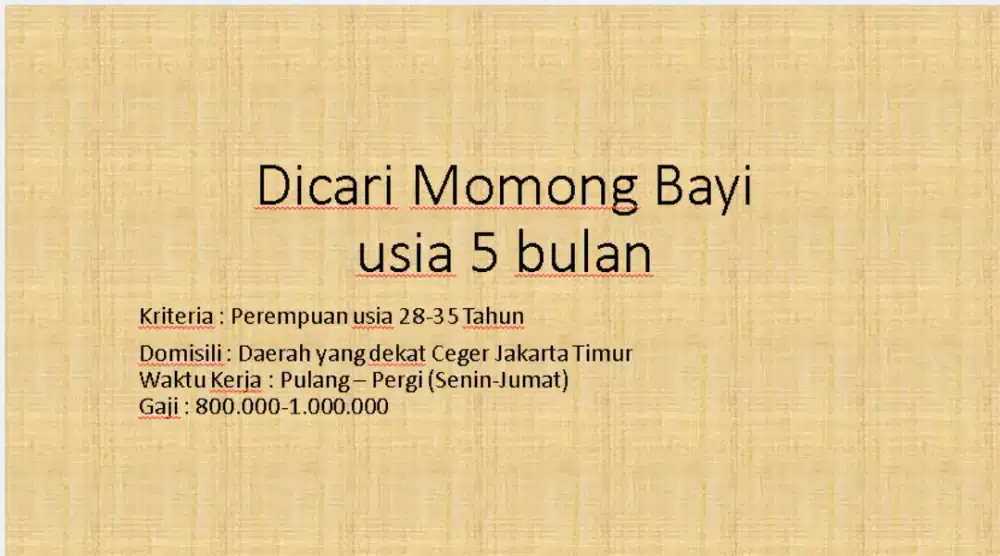 Momong Bayi usia 5 bulan