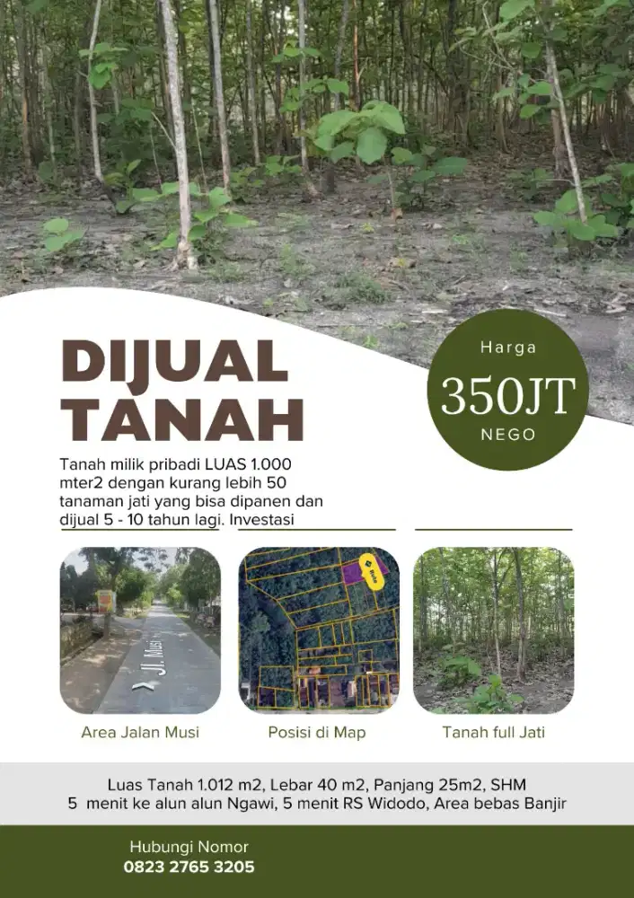 Dijual Cepat Tanah Kebun Jati