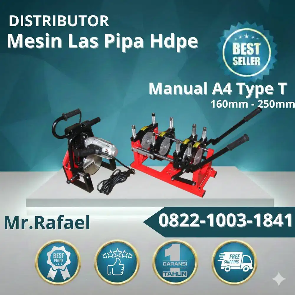 Alat Sambung Pipa Hdpe 4 Clamp Butt Fusion Type Dorongan 200mm