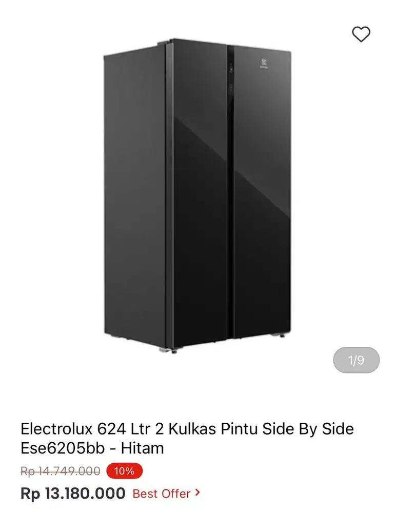 KULKAS ELECTROLUX SBS TAMPERED GLASS 624liter