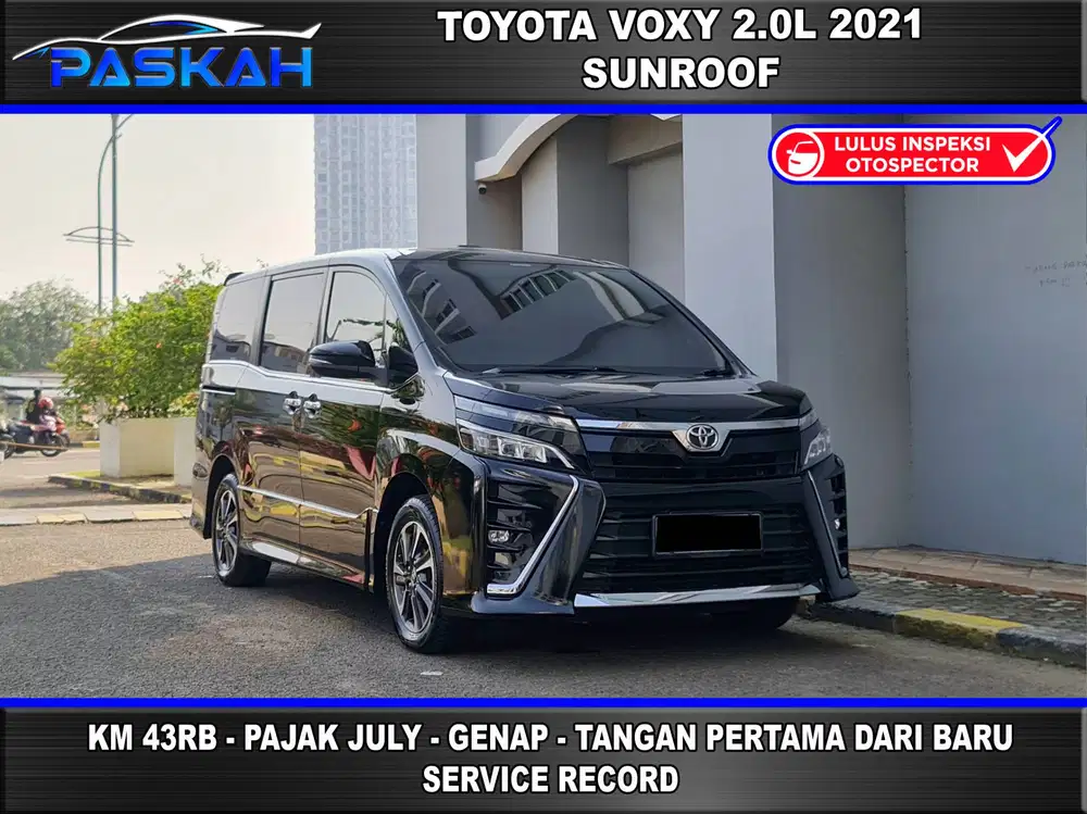 SUNROOF Genap PAJAK=JULY Km=43k Bunga=4,5% Toyota Voxy 2021 PASKAH