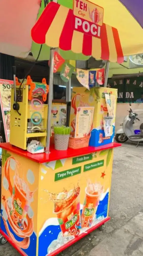Booth Jualan Es Teh Poci Set Bekas