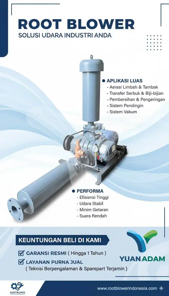 Root Blower Murah Brand Airmax 2,5 Inchi Power 4 kW