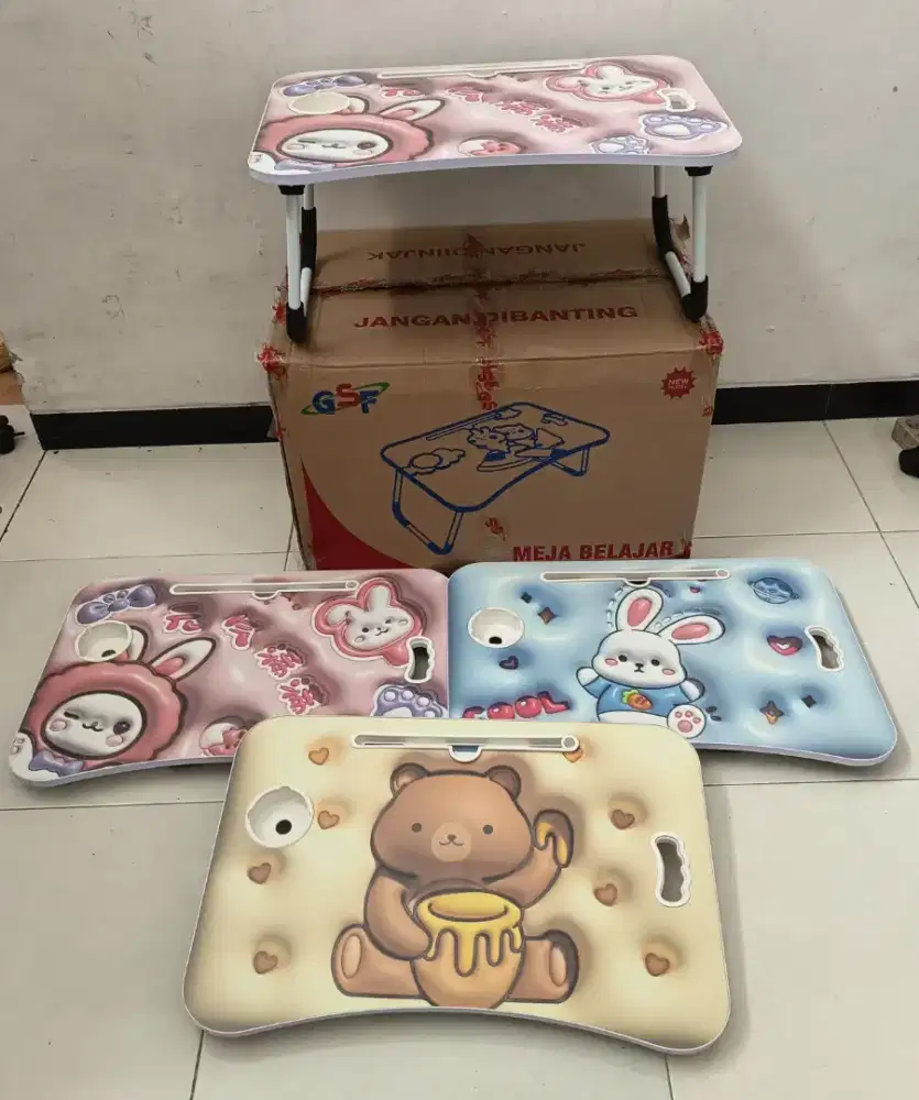 Meja Belajar Portable Lipat Anak Motif Lucu
