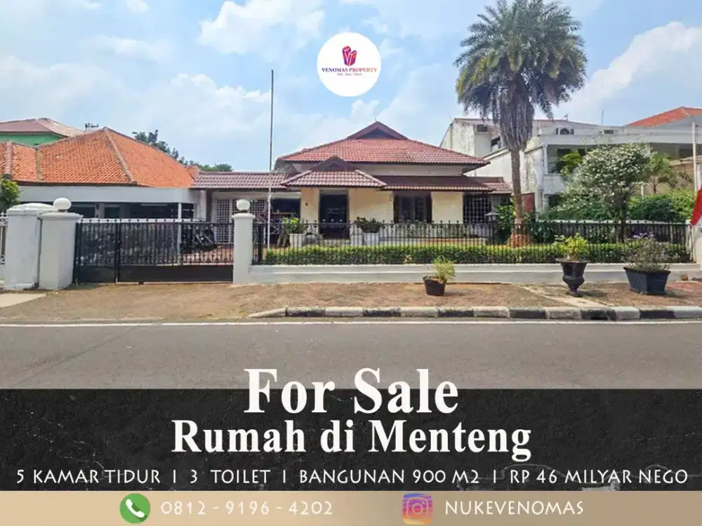 Rumah Dijual di Menteng Siap Huni Lokasi Premium