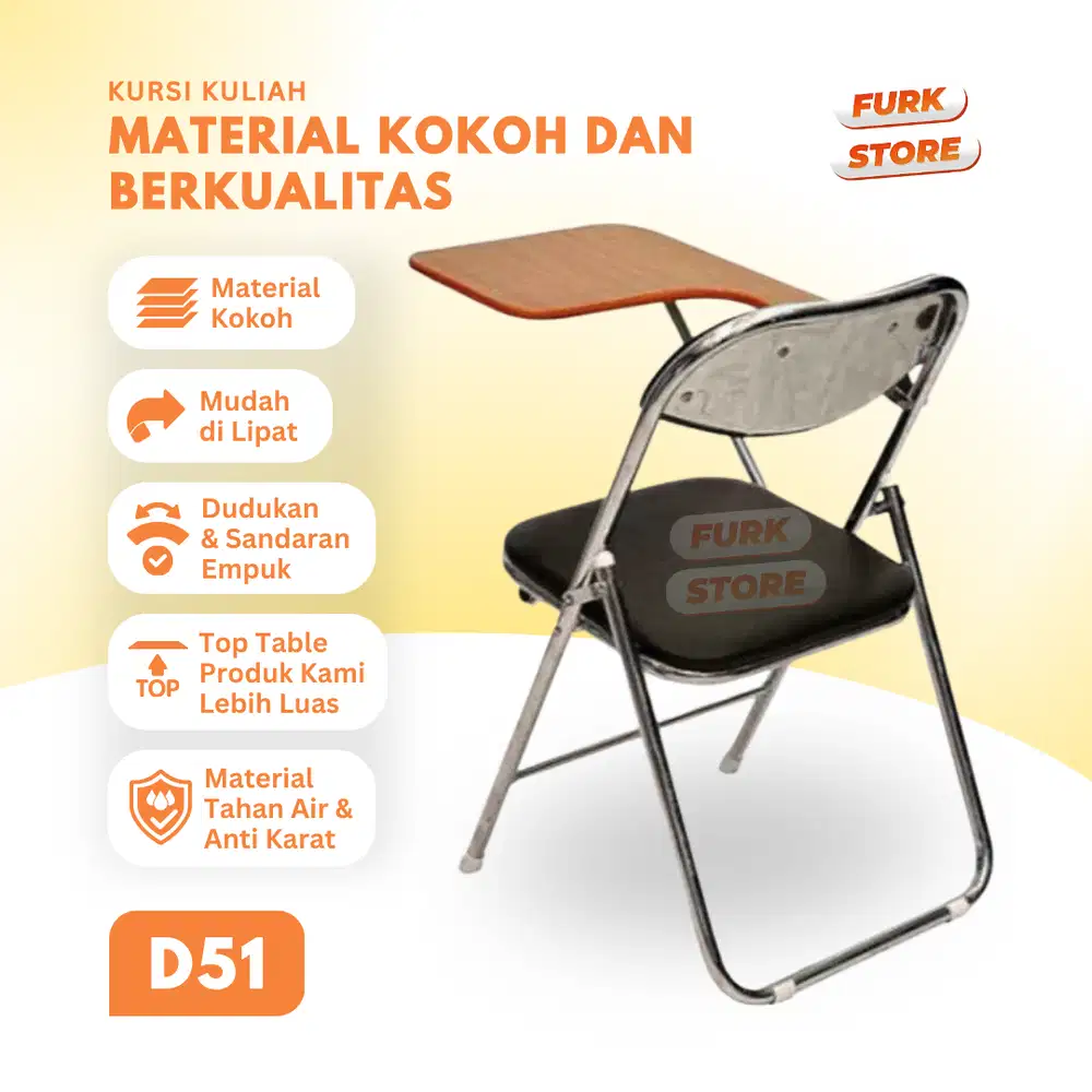 Kursi Lipat Kuliah Tipe D51 - Kursi Kampus Lipat | Kursi Lipat Kampus