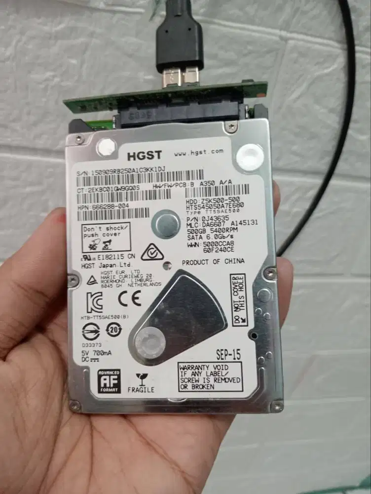 HDD Hardisk laptop 500gb merk HGST